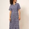 WHITE STUFF Rua Jersey Short Sleeve Shirt Dress In NAVY MULTI