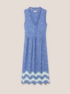 WHITE STUFF Zoe Eco Vero Jersey Dress In BLUE MULTI -Whte Stuffy Store 438815 BLUE MLT FF