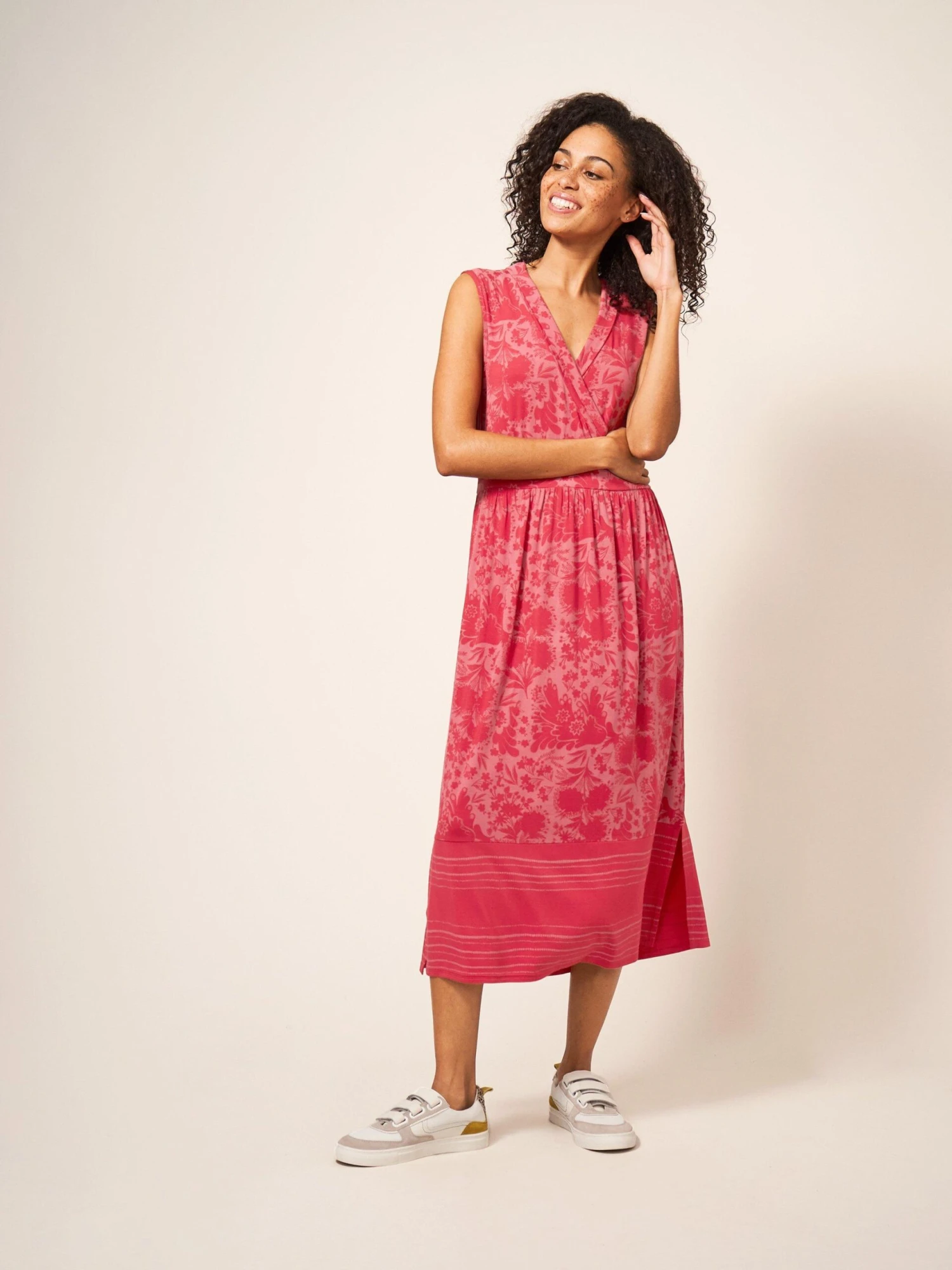 WHITE STUFF Zoe Eco Vero Jersey Dress In RED MULTI 2 WHITE STUFF Zoe Eco Vero Jersey Dress In RED MULTI - Image 2