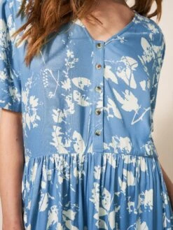 WHITE STUFF Elisa Eco Vero Midi Dress In BLUE MULTI -Whte Stuffy Store 438816 BLUE MLT MD