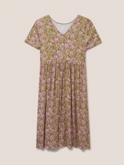WHITE STUFF Elisa Eco Vero Midi Dress In PINK MULTI -Whte Stuffy Store 438816 PINK MLT FB
