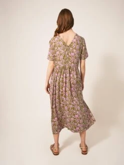 WHITE STUFF Elisa Eco Vero Midi Dress In PINK MULTI -Whte Stuffy Store 438816 PINK MLT MB