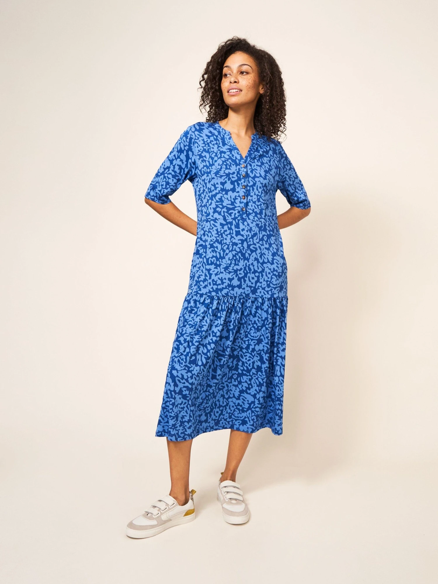 WHITE STUFF Sabina Jersey Dress In BLUE MULTI 2 WHITE STUFF Sabina Jersey Dress In BLUE MULTI - Image 2