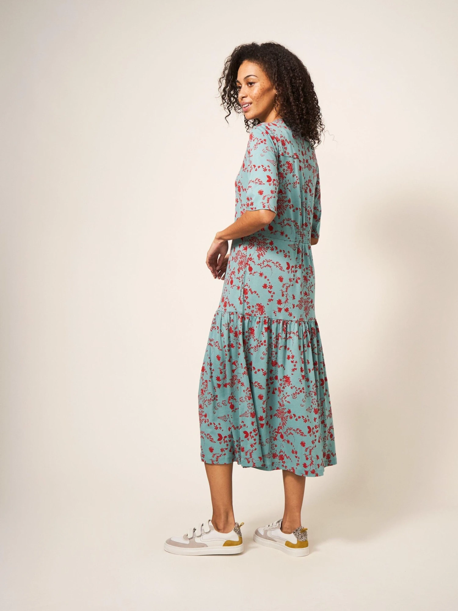 WHITE STUFF Sabina Jersey Dress In TEAL MULTI 5 WHITE STUFF Sabina Jersey Dress In TEAL MULTI - Image 5