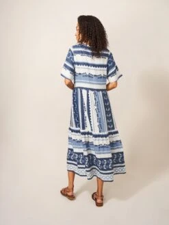 WHITE STUFF Pip Midi Dress In BLUE MULTI -Whte Stuffy Store 438820 BLUE MLT MB