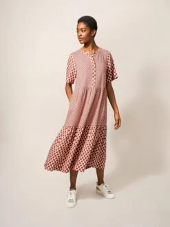 WHITE STUFF Pip Midi Length Dress In RED MULTI 7 WHITE STUFF Pip Midi Length Dress In RED MULTI -Whte Stuffy Store 438869 RED MLT MF 1