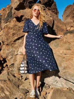 WHITE STUFF Lucy Dress In NAVY MULTI