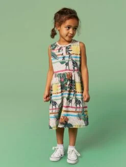 WHITE STUFF Casey Striped Sleeveless Dress In NATURAL MULTI -Whte Stuffy Store 439029 NAT MLT MD