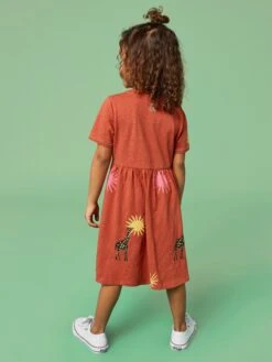 WHITE STUFF Esme Printed SS Dress In CORAL MULTI -Whte Stuffy Store 439030 CORAL MLT MB