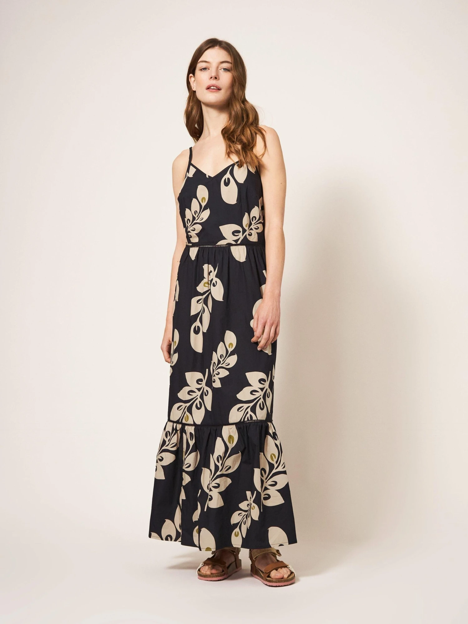 WHITE STUFF Skylar Cotton Maxi Dress In BLACK MULTI 1 WHITE STUFF Skylar Cotton Maxi Dress In BLACK MULTI