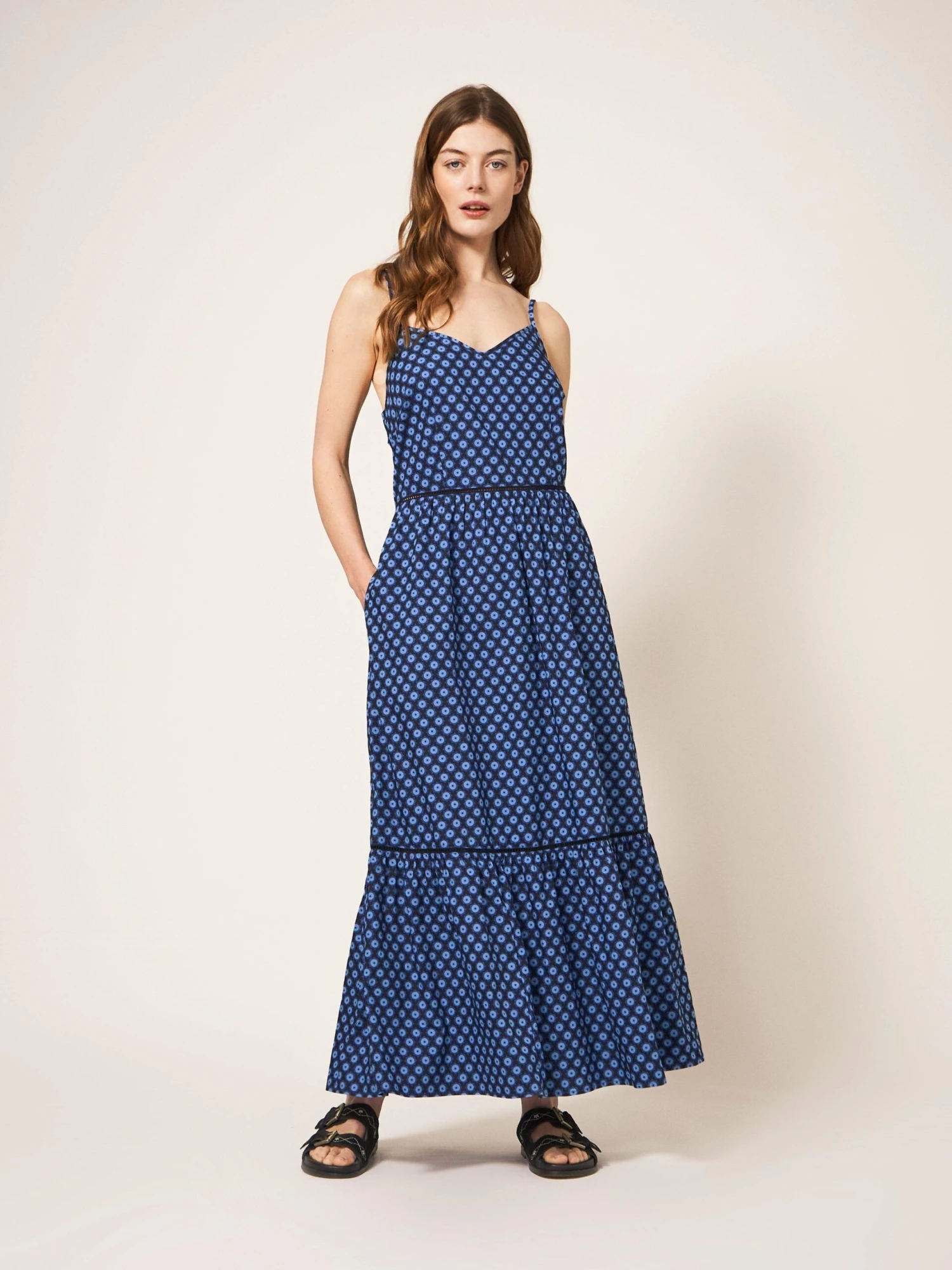 WHITE STUFF Skylar Cotton Maxi Dress In BLUE MULTI 1 WHITE STUFF Skylar Cotton Maxi Dress In BLUE MULTI
