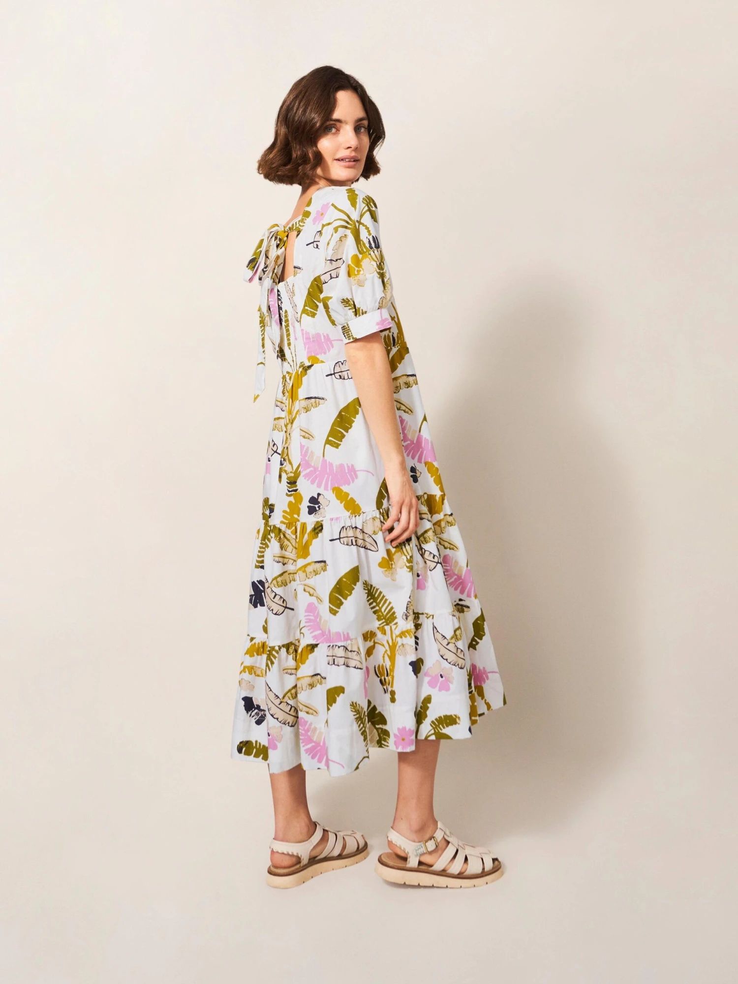 WHITE STUFF Jolene Cotton Midi Dress In WHITE MULTI 5 WHITE STUFF Jolene Cotton Midi Dress In WHITE MULTI - Image 5