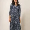 WHITE STUFF Naya Jersey Midi Dress In NAVY MULTI