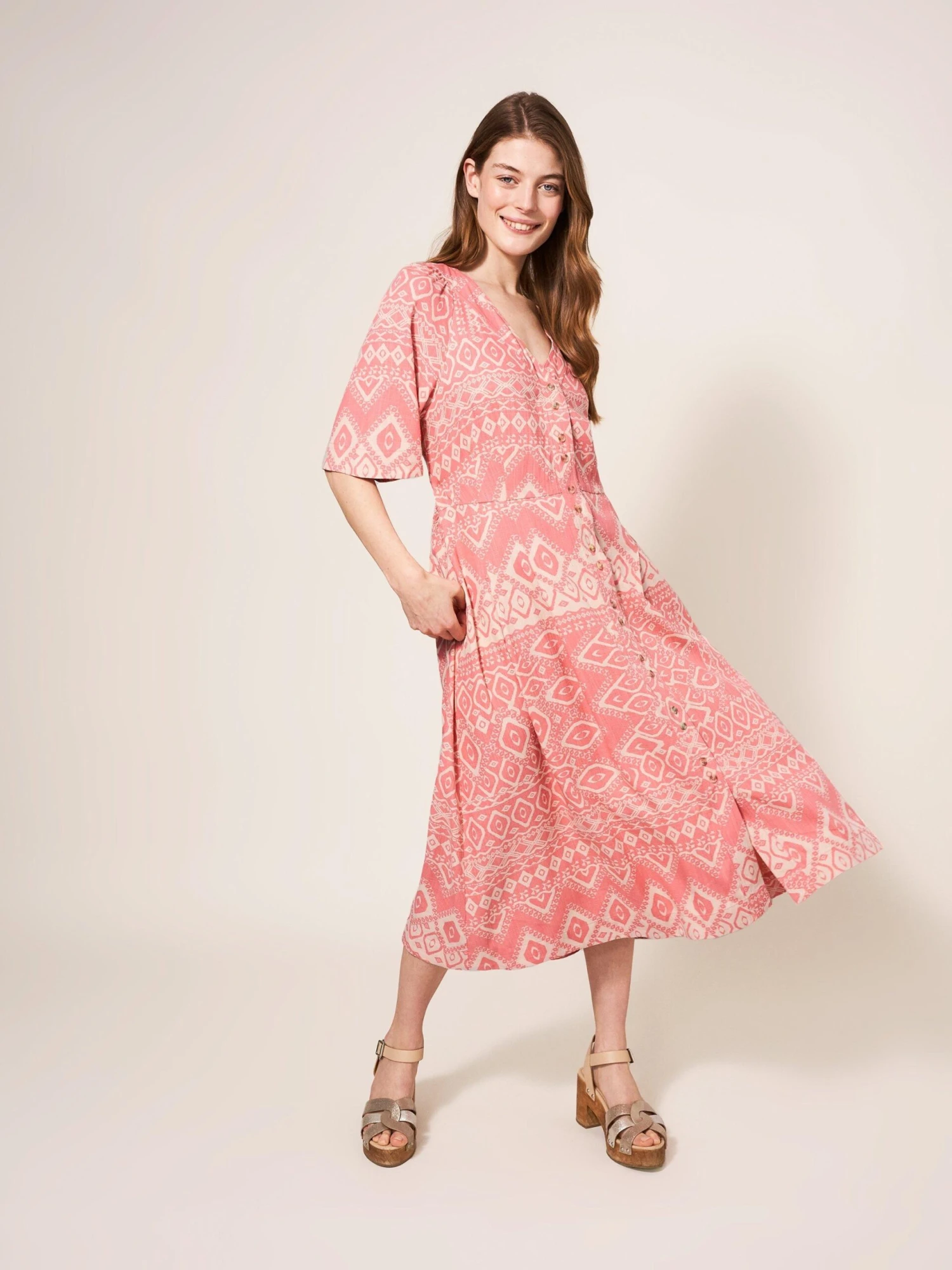 WHITE STUFF Izzie Versatile Midi Dress In RED MULTI 3 WHITE STUFF Izzie Versatile Midi Dress In RED MULTI - Image 3