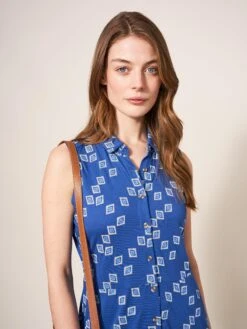 WHITE STUFF Rua Sleeveless Jersey Dress In NAVY PRINT 8 WHITE STUFF Rua Sleeveless Jersey Dress In NAVY PRINT -Whte Stuffy Store 439202 NAVY PR MD