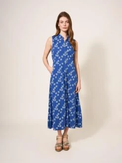 WHITE STUFF Rua Sleeveless Jersey Dress In NAVY PRINT 7 WHITE STUFF Rua Sleeveless Jersey Dress In NAVY PRINT -Whte Stuffy Store 439202 NAVY PR MF 1