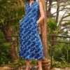 WHITE STUFF Rua Sleeveless Jersey Dress In NAVY PRINT
