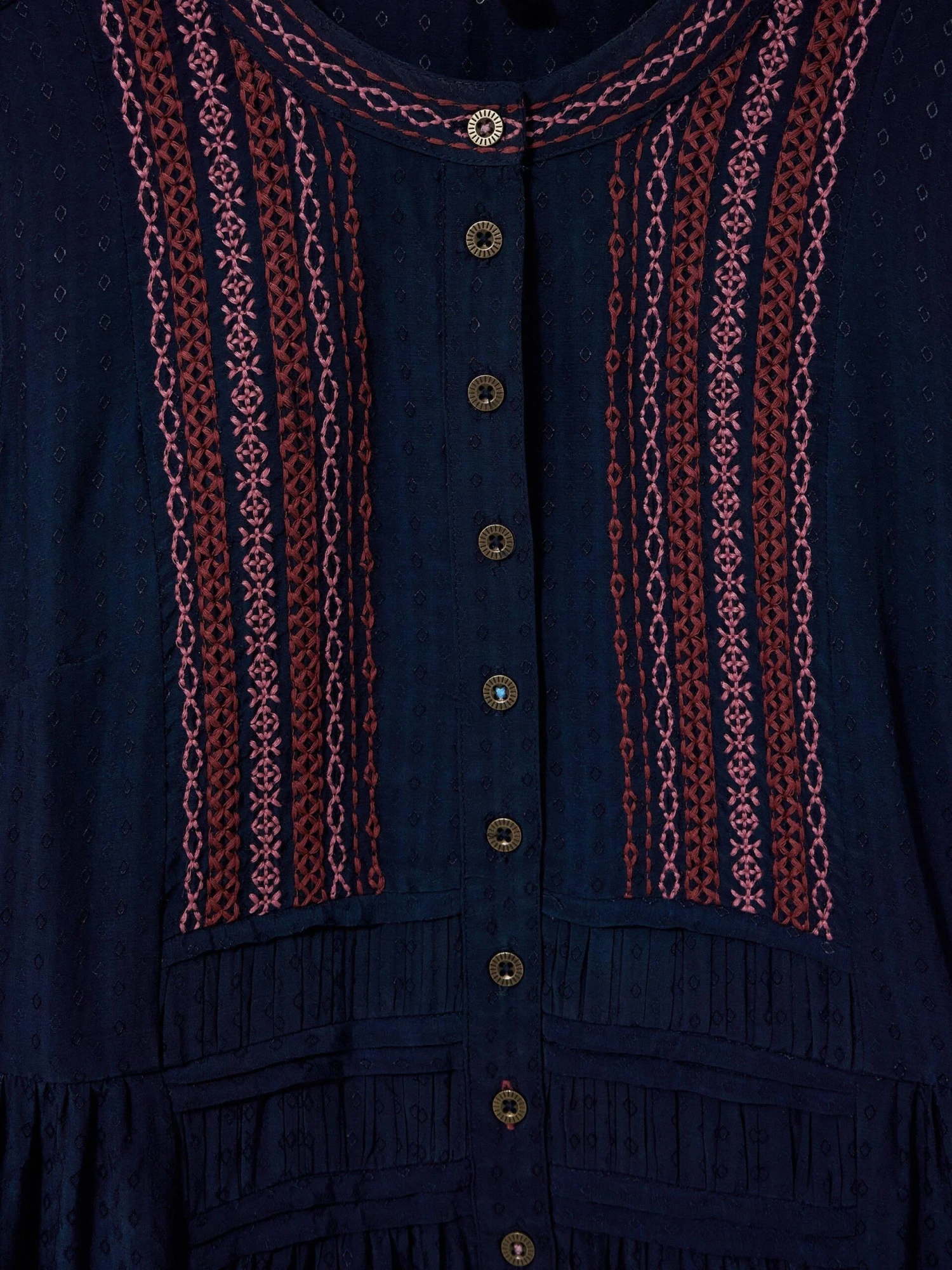 WHITE STUFF Liv Embroidered Dress In NAVY MULTI 2 WHITE STUFF Liv Embroidered Dress In NAVY MULTI - Image 2