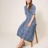 WHITE STUFF Sabina Jersey Midi Dress In BLUE MULTI