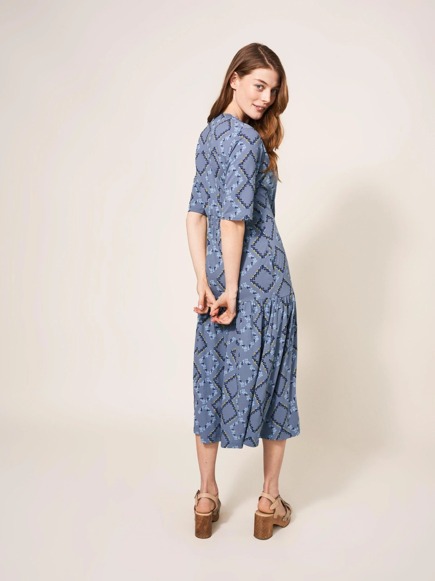 WHITE STUFF Sabina Jersey Midi Dress In BLUE MULTI 4 WHITE STUFF Sabina Jersey Midi Dress In BLUE MULTI - Image 4