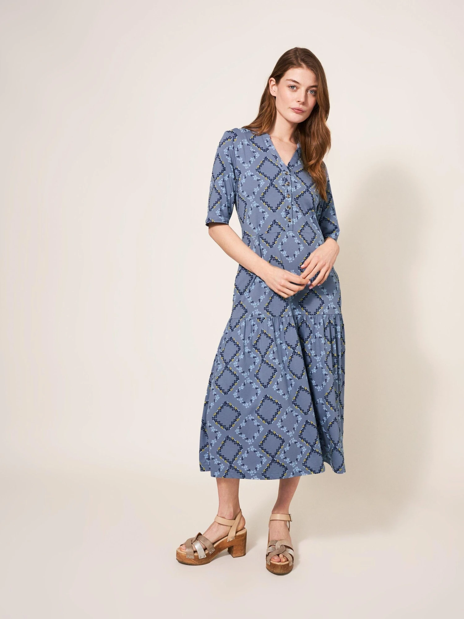 WHITE STUFF Sabina Jersey Midi Dress In BLUE MULTI 2 WHITE STUFF Sabina Jersey Midi Dress In BLUE MULTI - Image 2