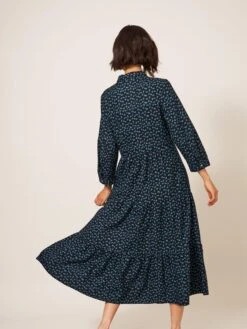 WHITE STUFF Maya Tiered Shirt Dress In BLACK MULTI -Whte Stuffy Store 439518 BLK MLT MB