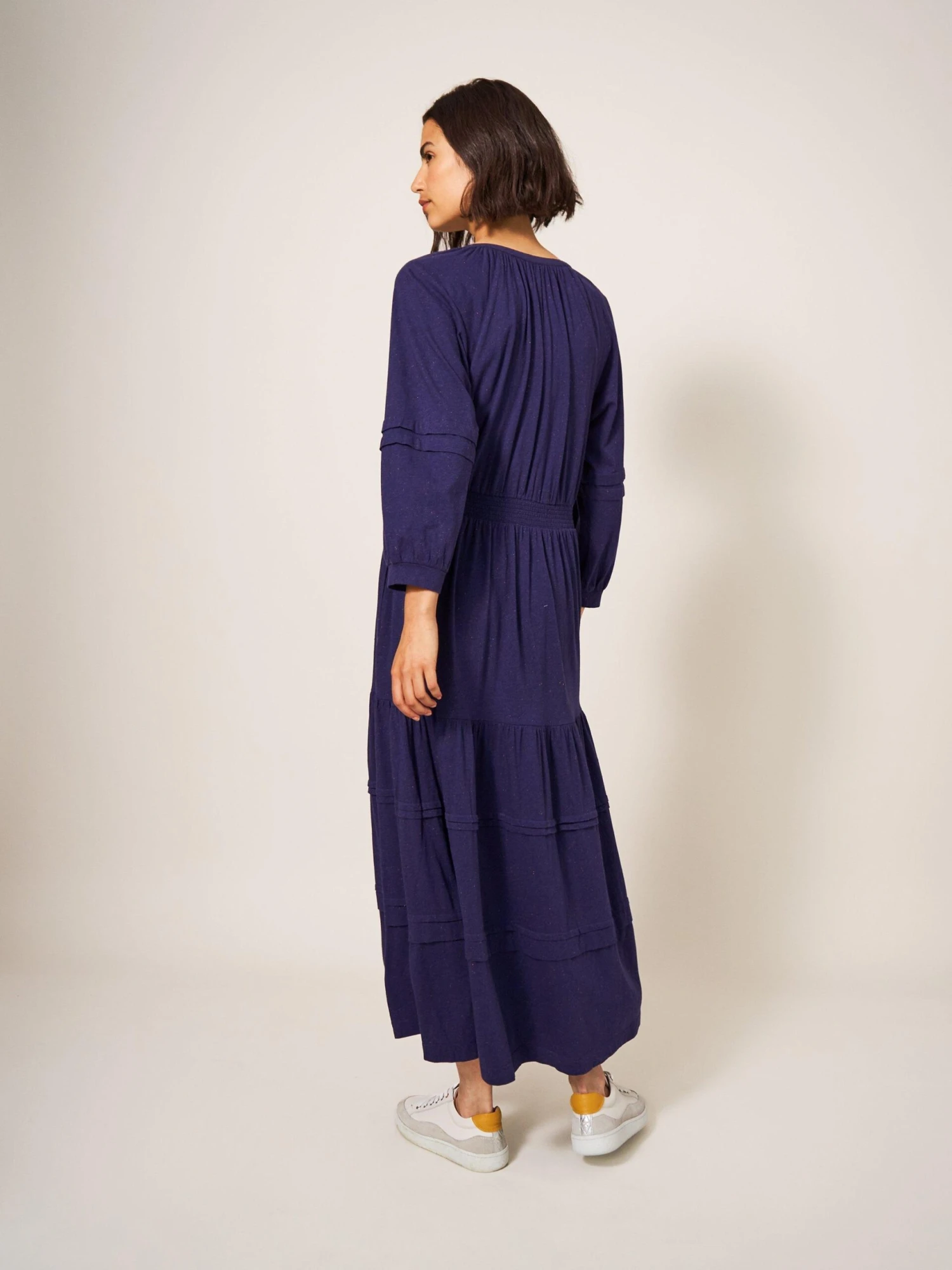 WHITE STUFF Hallie Soft Jersey Midi Dress In NAVY MULTI 4 WHITE STUFF Hallie Soft Jersey Midi Dress In NAVY MULTI - Image 4