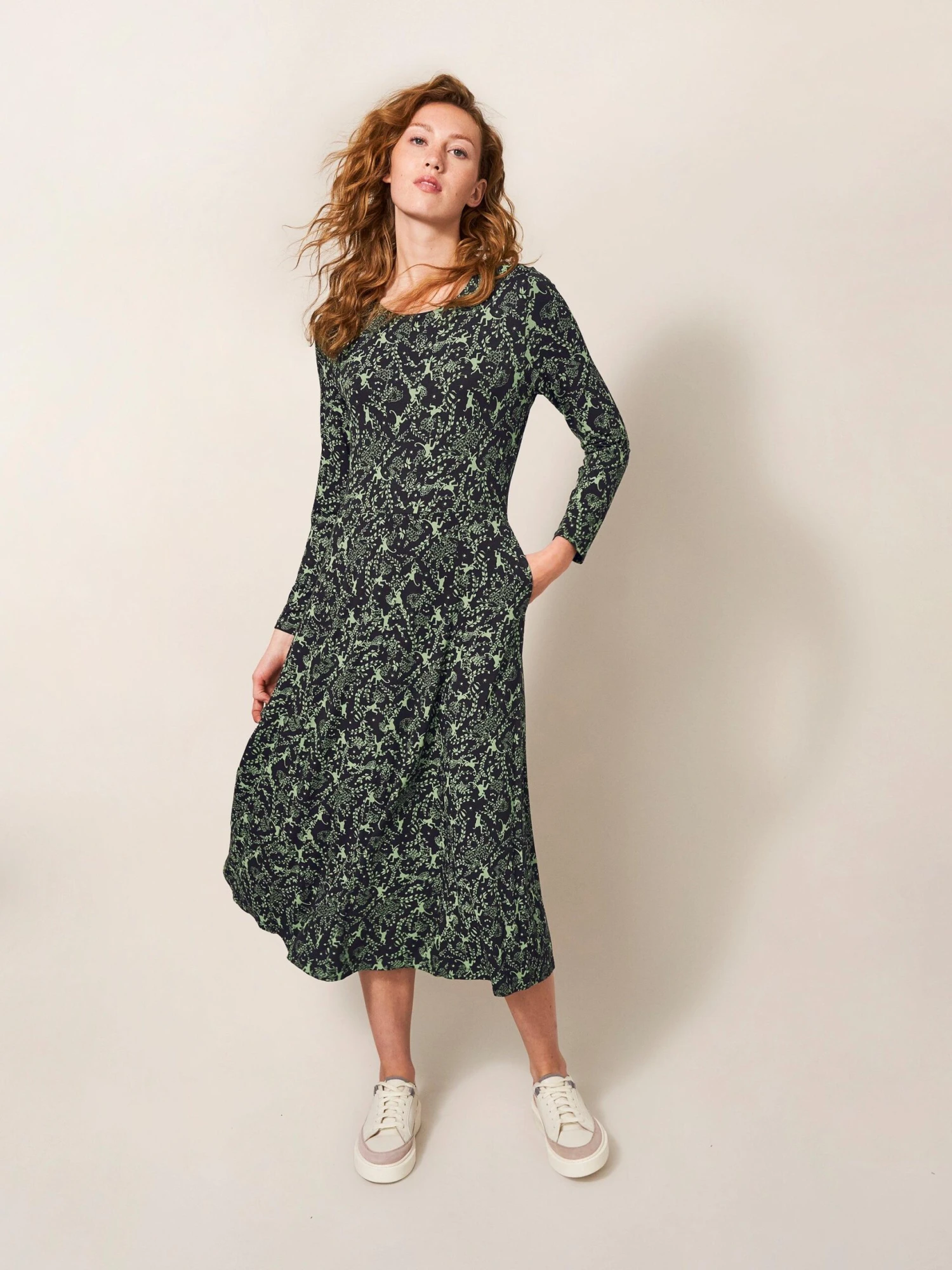 WHITE STUFF Madeline Jersey Dress In BLACK MULTI 1 WHITE STUFF Madeline Jersey Dress In BLACK MULTI