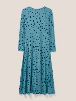 WHITE STUFF Madeline Jersey Dress In TEAL MULTI -Whte Stuffy Store 439549 TEAL MLT FB 1
