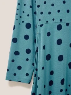 WHITE STUFF Madeline Jersey Dress In TEAL MULTI -Whte Stuffy Store 439549 TEAL MLT FD