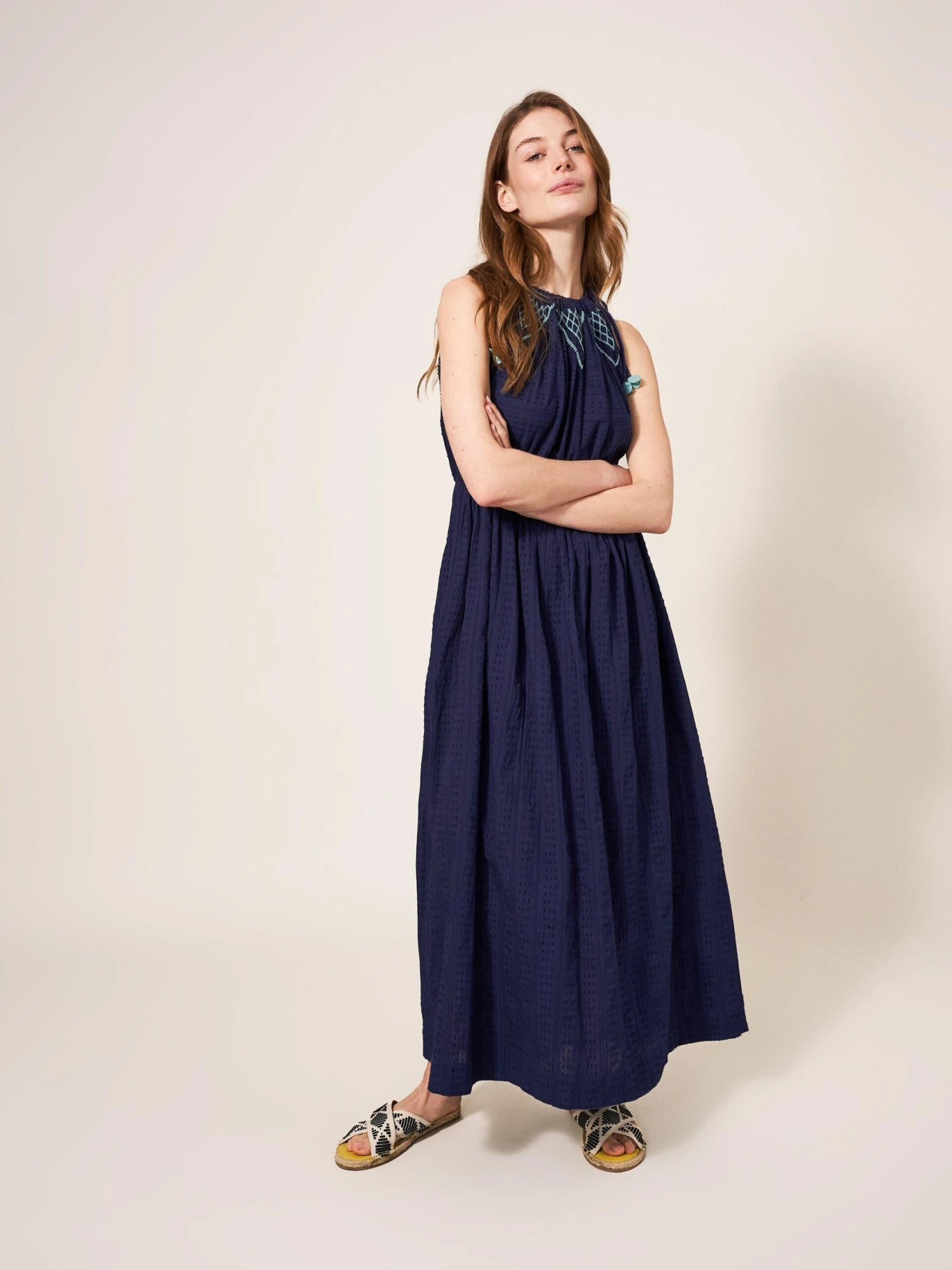 WHITE STUFF Lulee Cotton Maxi Dress In NAVY MULTI 3 WHITE STUFF Lulee Cotton Maxi Dress In NAVY MULTI - Image 3
