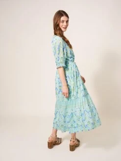 WHITE STUFF Jamelia Midi Dress In IVORY MULTI -Whte Stuffy Store 439679 IVORY MLT MB 1