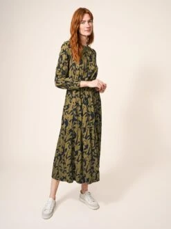 WHITE STUFF Olive Jersey Dress In BLACK MULTI