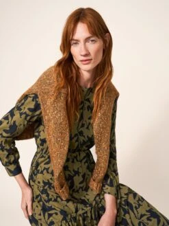 WHITE STUFF Olive Jersey Dress In BLACK MULTI -Whte Stuffy Store 439802 BLK MLT MD