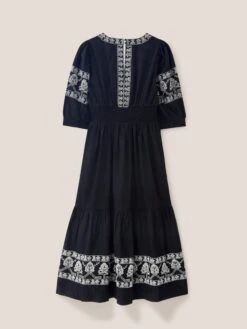 WHITE STUFF Dulcie Embroidered Midi Dress In BLACK MULTI 15 WHITE STUFF Dulcie Embroidered Midi Dress In BLACK MULTI -Whte Stuffy Store 440025 BLK MLT FB 1