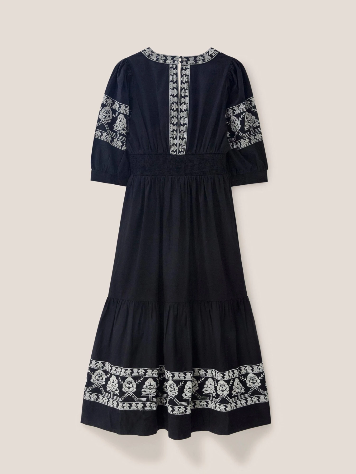 WHITE STUFF Dulcie Embroidered Midi Dress In BLACK MULTI 8 WHITE STUFF Dulcie Embroidered Midi Dress In BLACK MULTI - Image 8