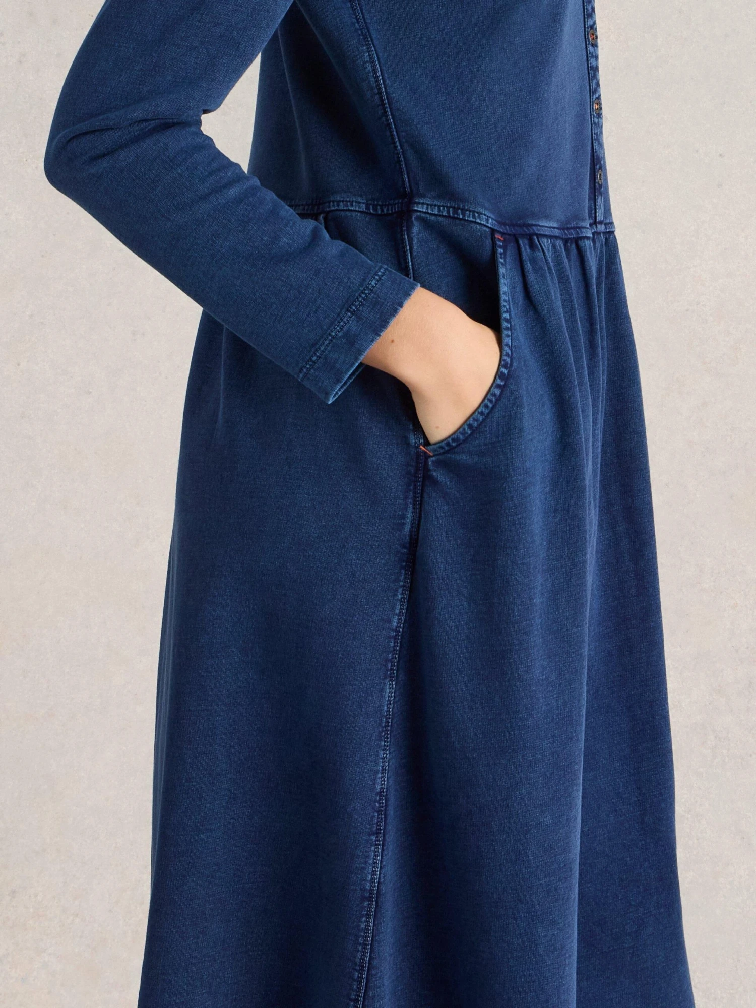 WHITE STUFF Marsia Denim Jersey Dress In MID DENIM 3 WHITE STUFF Marsia Denim Jersey Dress In MID DENIM - Image 3