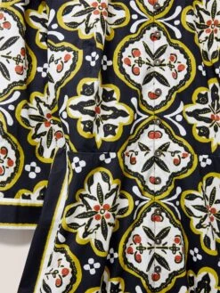 WHITE STUFF Peggy Cotton Shirt Dress In BLACK MULTI -Whte Stuffy Store 440027 BLK MLT FD