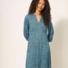 WHITE STUFF Frances Eco Vero Dress In TEAL MULTI
