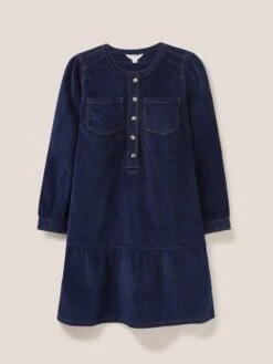 WHITE STUFF Norma Cord Dress In DARK NAVY