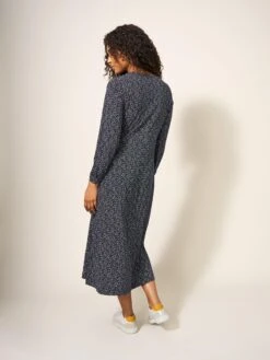 WHITE STUFF Megan Jersey Dress In NAVY MULTI -Whte Stuffy Store 440061 NAVY MULTI MB
