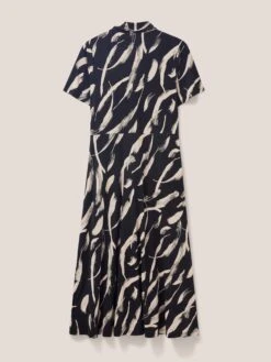 WHITE STUFF Rua Jersey Shirt Dress In BLACK PRINT -Whte Stuffy Store 440125 BLK PR FB