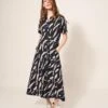 WHITE STUFF Rua Jersey Shirt Dress In BLACK PRINT