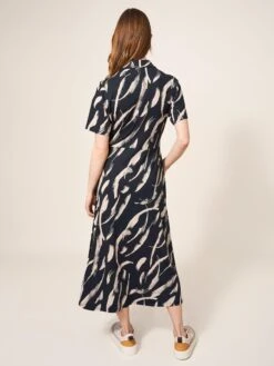 WHITE STUFF Rua Jersey Shirt Dress In BLACK PRINT 10 WHITE STUFF Rua Jersey Shirt Dress In BLACK PRINT -Whte Stuffy Store 440125 BLK PR MB 1