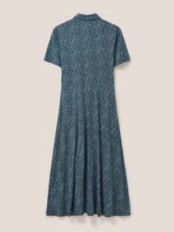 WHITE STUFF Rua Jersey Shirt Dress In TEAL MULTI -Whte Stuffy Store 440125 TEAL MLT FB