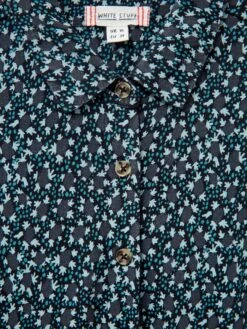 WHITE STUFF Rua Jersey Shirt Dress In TEAL MULTI -Whte Stuffy Store 440125 TEAL MLT FD