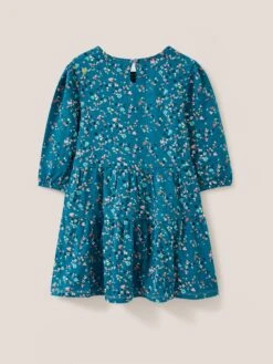 WHITE STUFF Dotty Printed Jersey Dress In TEAL PRINT -Whte Stuffy Store 440135 TEAL PR FB