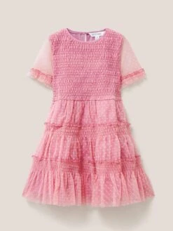 WHITE STUFF Tuelle Party Dress In DUSTY PINK
