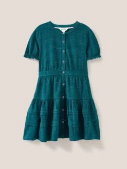 WHITE STUFF Sparkle Jersey Dress In DK TEAL