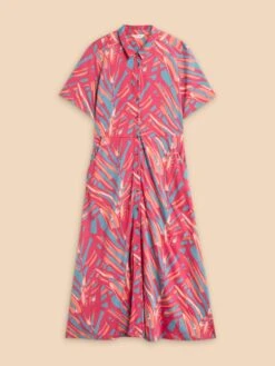 WHITE STUFF Rua Jersey Shirt Printed Dress In PINK MULTI -Whte Stuffy Store 440194 PINK MLT FF